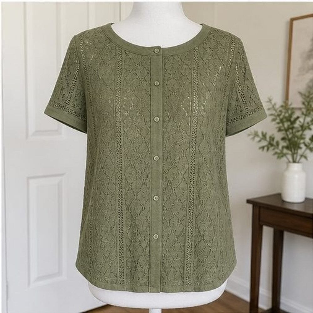 Olive Pleated Blouse